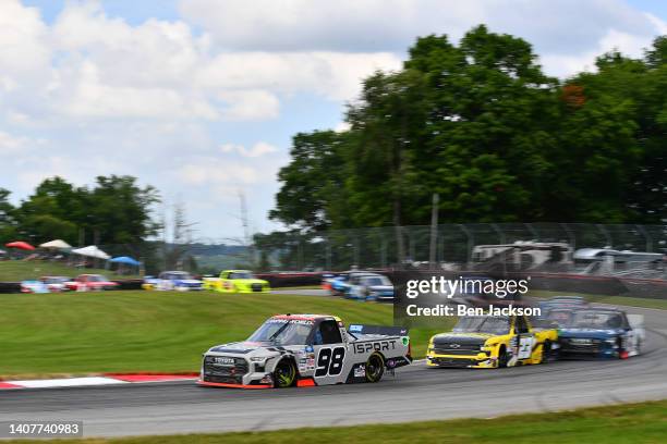 Christian Eckes, driver of the TSPORT/Curb Records Toyota, drives during the NASCAR Camping World Truck Series O'Reilly Auto Parts 150 at Mid-Ohio...