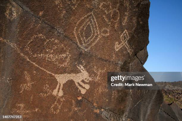 Pectoglyph Rabbit 47 Petroglyph Point Archeological Site Stock Photos, High-Res Pictures ...