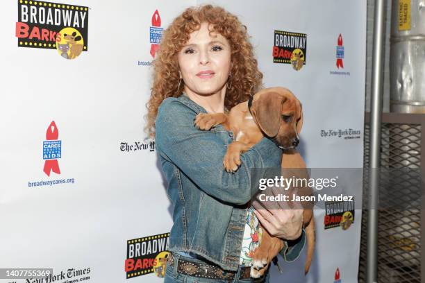 Bernadette Peters attends 2022 Broadway Barks at Shubert Alley on July 09, 2022 in New York City.
