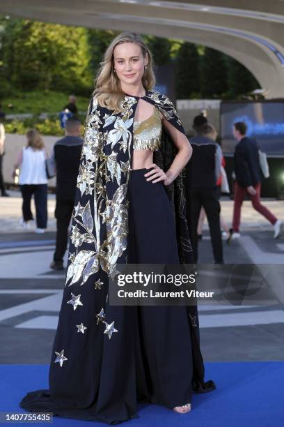 Actress Brie Larson attends Marvel Avengers Campus opening ceremony at Disneyland Paris on July 09, 2022 in Paris, France.