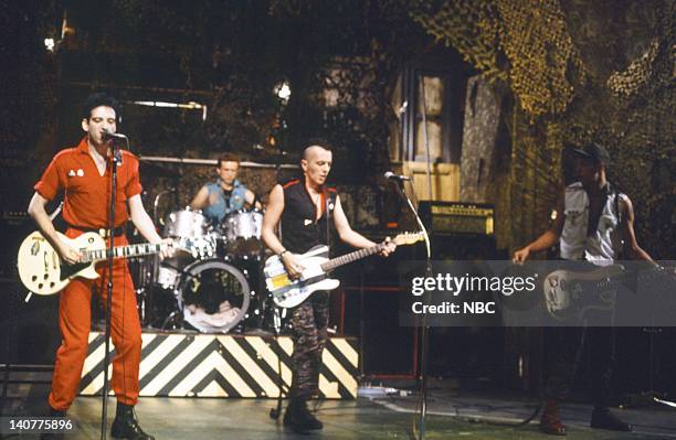 Episode 3 -- Pictured: Mick Jones, Topper Headon, Joe Strummer, Paul Simonon -- Musical guest The Clash perform on October 9, 1982 -- Photo by: Fred...