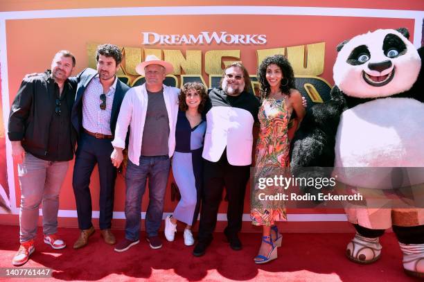 Shaunt Nigoghossian, Ed Weeks, Peter Hastings, Della Saba, Jack Black and Rahnuma Panthaky attends the Kung Fu Panda: The Dragon Knight Premiere as...