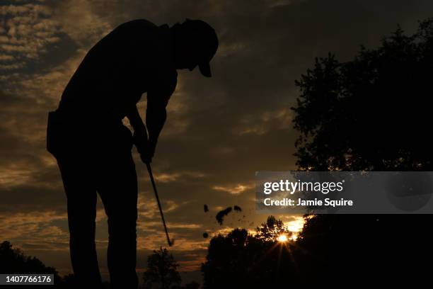 Jacob Bridgeman of the United States plays his tee shot on the second hole during the third round of the Barbasol Championship at Keene Trace Golf...