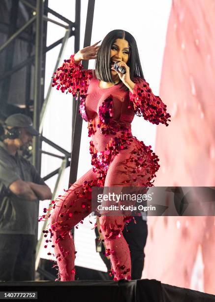 Cardi B performs during the Wireless Festival at the National Exhibition Centre on July 9, 2022 in Birmingham, England.