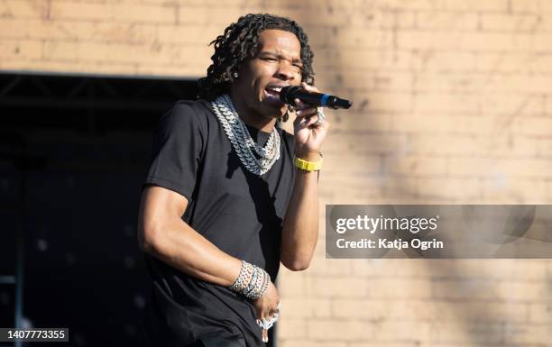 Lil Baby performs during the Wireless Festival at the National Exhibition Centre on July 9, 2022 in Birmingham, England.