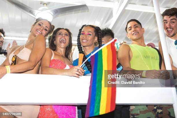 Singer Chanel Terrero attends Madrid Pride Parade in the RTVE float on July 09, 2022 in Madrid, Spain.
