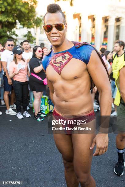 Participante attends Madrid Pride Parade on July 09, 2022 in Madrid, Spain.