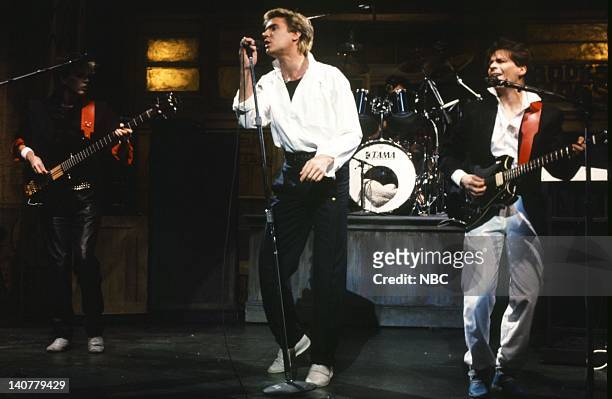 Episode 16 -- Pictured: John Taylor, Simon Le Bon, Andy Taylor -- Musical guest Duran Duran performs on March 19, 1983 -- Photo by: Alan...