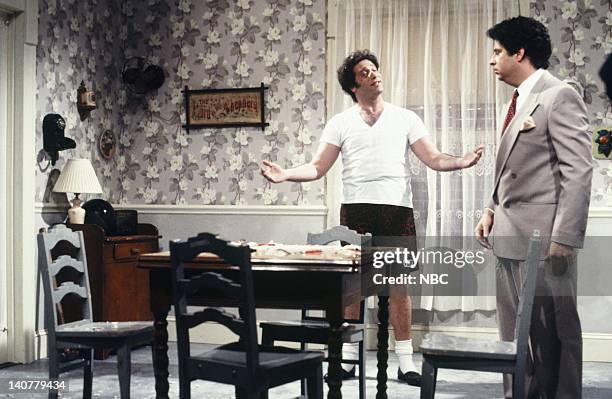 Episode -- Pictured: Andrew Dice Clay as Jake LaMotta, Jon Lovitz as Joey LaMotta during "Ridiculous Bull" skit on May 12, 1990 -- Photo by: Alan...