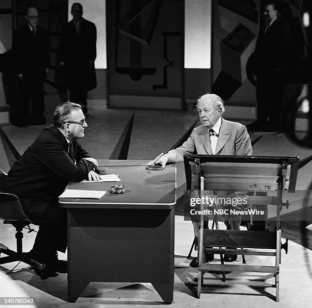 7th Anniversary" -- Pictured: NBC News' Dave Garroway, legendary architect Frank Lloyd Wright describes his vision of architecture tomorrow on...