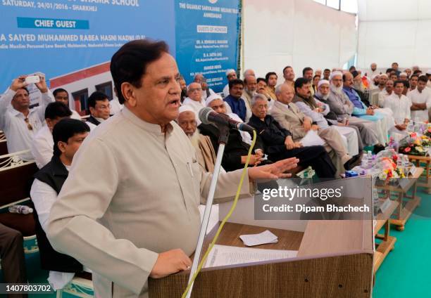 Ahmed Patel, Rajya Sabha MP, at a Function in Ahmedabad Gujarat India on 24th January 2016.