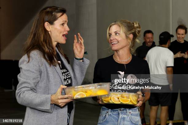 Angel City FC Investors Jennifer Garner and Glennon Doyle look on after the game against San Diego Wave FC at Banc of California Stadium on July 09,...