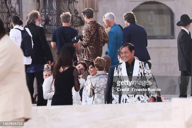 Kris Jenner is seen during the runway at the Dolce & Gabbana haute couture fall/winter 22/23 event on July 09, 2022 in Siracusa, Italy.