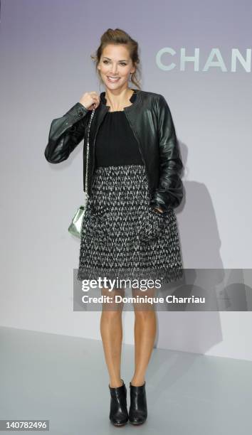 Mélissa Theuriau attends the Chanel Ready-To-Wear Fall/Winter 2012 show as part of Paris Fashion Week at Grand Palais on March 6, 2012 in Paris,...