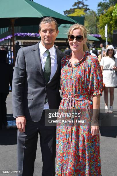 Bear Grylls OBE and Shara Grylls attend The Wimbledon Men's Singles Final at the All England Lawn Tennis and Croquet Club on July 10, 2022 in London,...