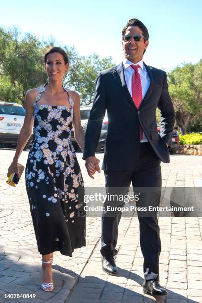 Ana Boyer and Fernando Verdasco arrive at the wedding of Alvaro Castillejo and Cristina Fernandez, on July 9 in Sotogrande, Spain.