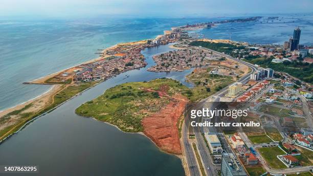 luanda skyline from above - angola water stock pictures, royalty-free photos & images