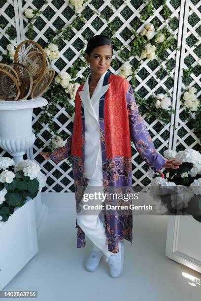 Ramla Ali, wearing Ralph Lauren, attends the Ralph Lauren Suite during The Championships, Wimbledon 2022 at All England Lawn Tennis and Croquet Club...