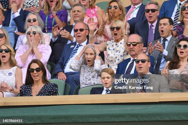 Marjory Smith, Stan Smith, Catherine, Duchess of Cambridge, Prince George of Cambridge and Prince William, Duke of Cambridge attend The Wimbledon...