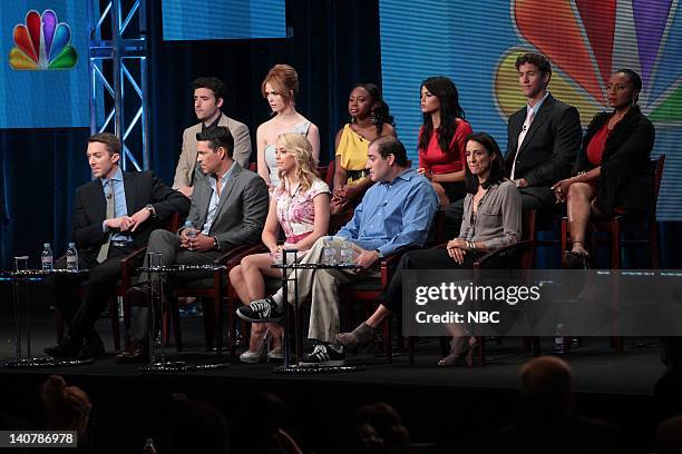 The Playboy Club" Session -- Pictured: Front Row: Chad Hodge, Exeuctive Producer, Eddie Cibrian, Amber Heard, Ian Biederman, Executive Producer,...