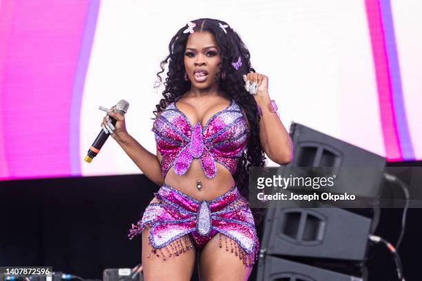 Of the City Girls performs on the main stage during Wireless Festival at Finsbury Park on July 10, 2022 in London, England.