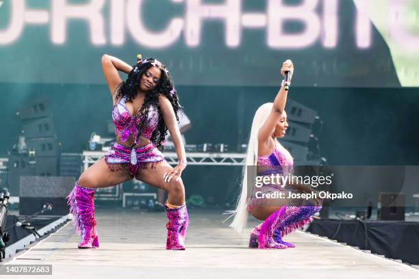 And Yung Miami of the City Girls perform on the main stage during Wireless Festival at Finsbury Park on July 10, 2022 in London, England.