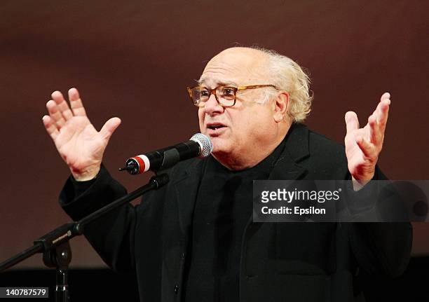 Actor Danny DeVito attends the "Dr. Seuss" The Lorax photocall at at Oktyabr cinema hall on March 6, 2012 in Moscow, Russia.