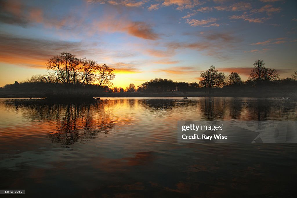 Sunrise over pond