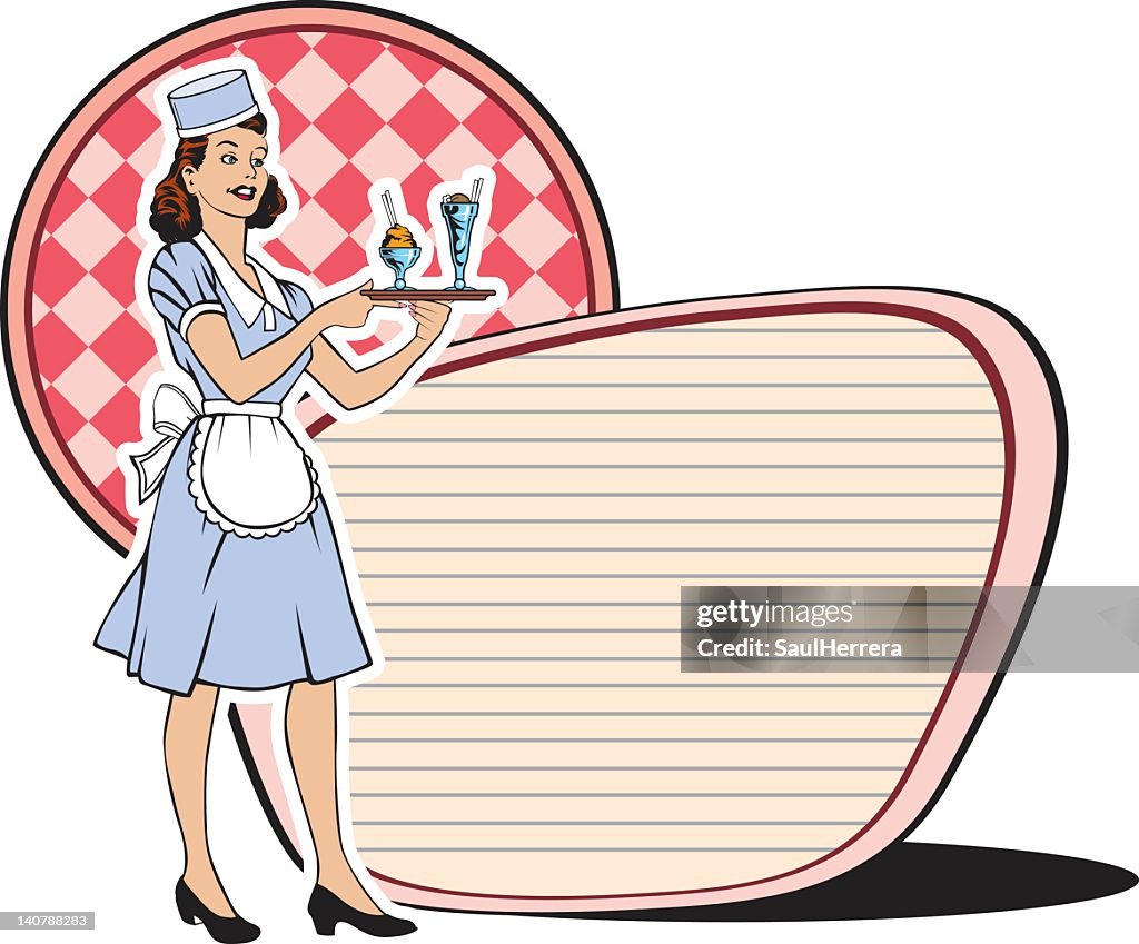 Retro waitress sixties