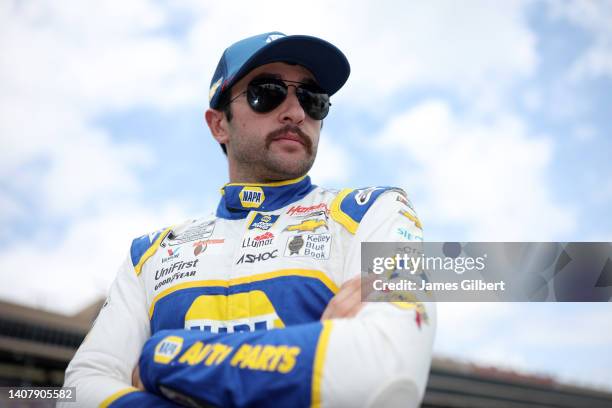 Chase Elliott, driver of the NAPA Auto Parts Chevrolet, waits on the grid prior to the NASCAR Cup Series Quaker State 400 at Atlanta Motor Speedway...