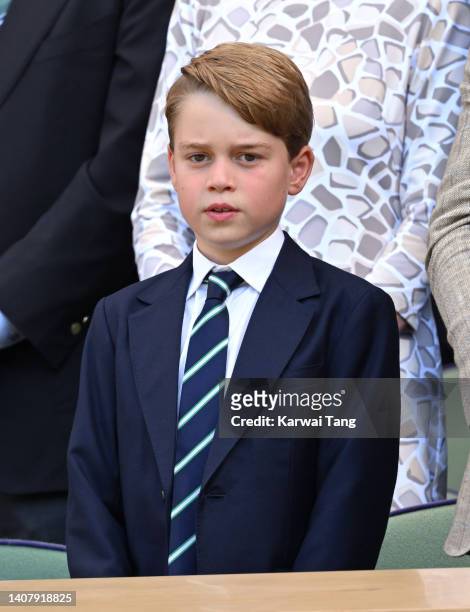 Prince George of Cambridge attends the Men's Singles Final at All England Lawn Tennis and Croquet Club on July 10, 2022 in London, England.