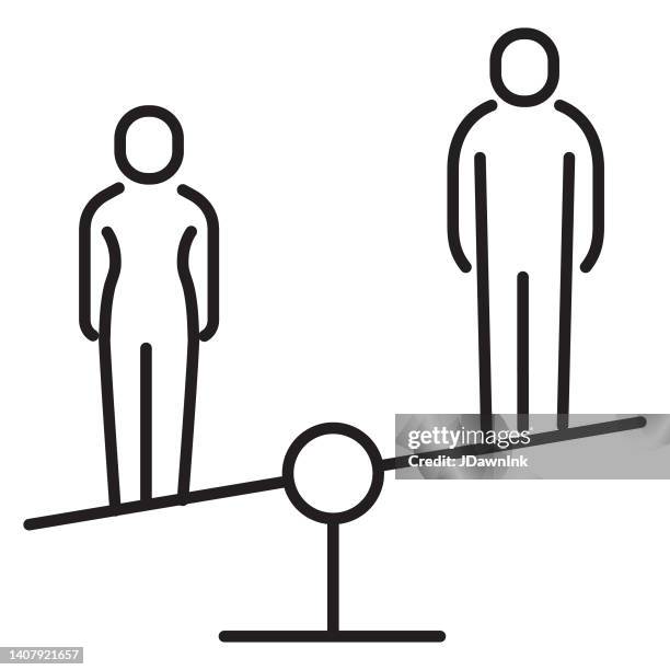 human resources workplace inequality concept thin line icon - editable stroke - workers compensation stock illustrations