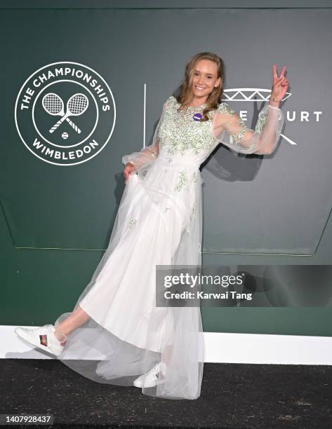 Elena Rybakina attends the Wimbledon Champions Dinner at Wimbledon on July 10, 2022 in London, England.