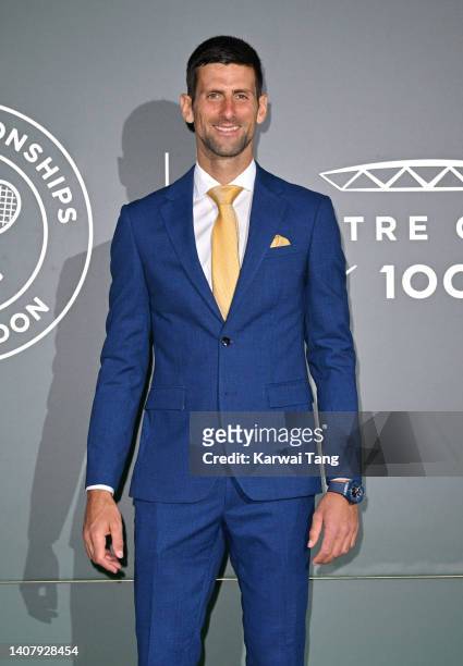 Novak Djokovicattends the Wimbledon Champions Dinner at Wimbledon on July 10, 2022 in London, England.