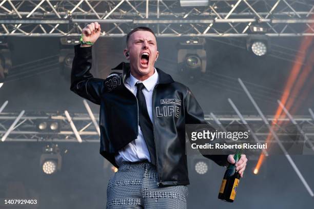 Oliver Cassidy of Easy Life performs on stage on the third day of the TRNSMT Festival at Glasgow Green on July 10, 2022 in Glasgow, Scotland.