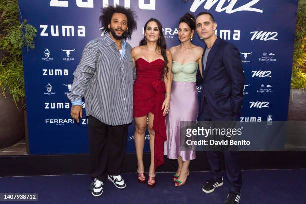 Marcelo Vieira, Clarice Alves, Pedro Alonso and Tatiana Djordjevic attend the celebration of Marcelo Vieira's 16 years as a Real Madrid player at...