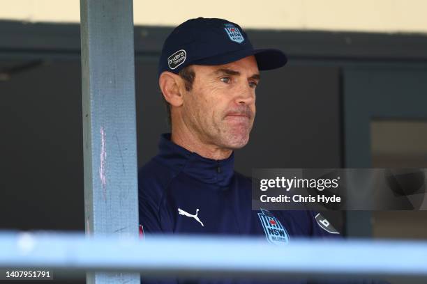 Coach Brad Fittler during a New South Wales Blues Training Session on July 11, 2022 in Kingscliff, Australia.