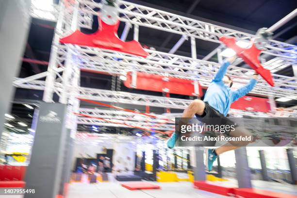 American Ninja Warrior" finalist Kevin Carbone trains others at the "American Ninja Warrior" style obstacle courses at the Ferox Athletics Gym on...
