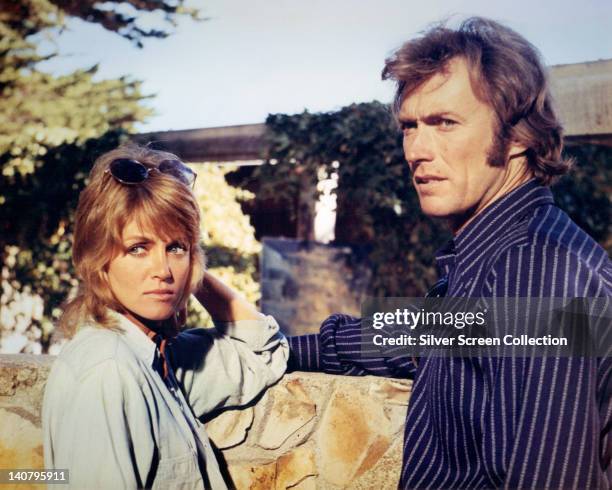 Donna Mills, US actress, and Clint Eastwood, US actor, in a publicity still issued for the film, 'Play Misty for Me', 1971. The psychological...