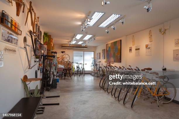 bicycle shop. small business that is growing - bike shop stock pictures, royalty-free photos & images