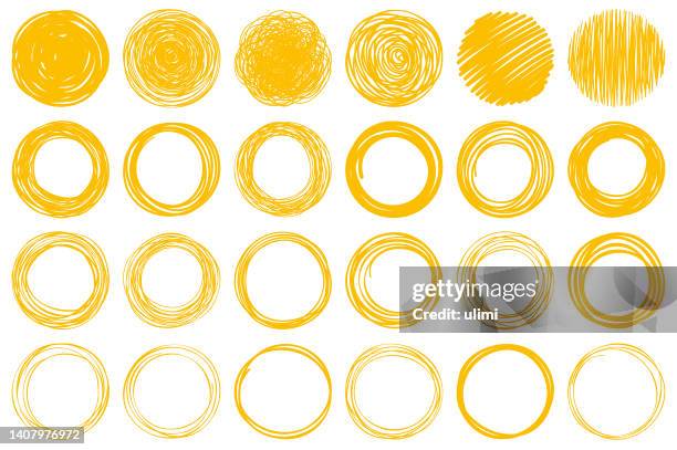hand drawn circles - hatching drawing stock illustrations