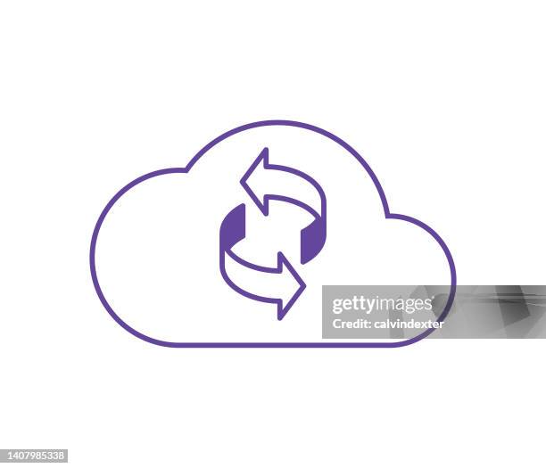 cloud computing design with editable strokes - backup stock illustrations