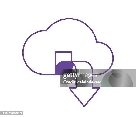Cloud computing design with editable strokes Cloud computing design with editable strokes