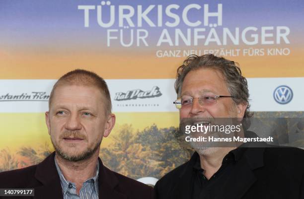Soenke Wortmann and Martin Moszkowicz attend the Premiere Tuerkisch fuer Anfaenger at the CinemaxX on March 6, 2012 in Munich, Germany.