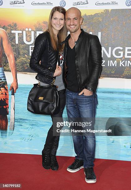 Peyman Amin and his girlfriend Miriam Mack attend the Premiere Tuerkisch fuer Anfaenger at the CinemaxX on March 6, 2012 in Munich, Germany.