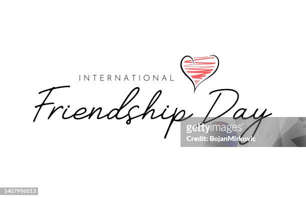 international friendship day card. vector - friendship stock illustrations