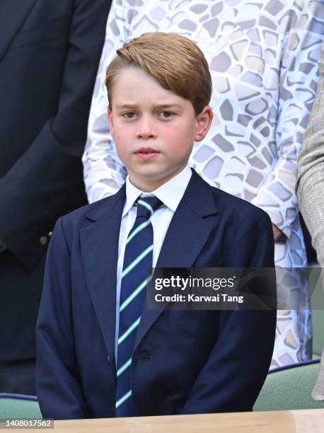 Prince George of Cambridge attends the Men's Singles Final at All England Lawn Tennis and Croquet Club on July 10, 2022 in London, England.