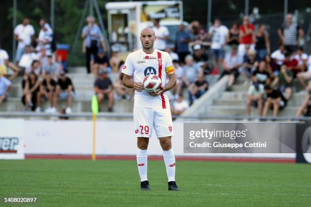 Gabriel Paletta of AC Monza looks on during the pre-season friendly match between AC Bellinzona and AC Monza at Stadio Comunale on July 10, 2022 in...