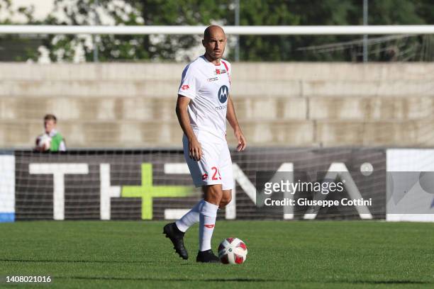 Gabriel Paletta of AC Monza in action during the pre-season friendly match between AC Bellinzona and AC Monza at Stadio Comunale on July 10, 2022 in...