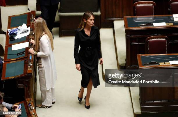 Chamber of Deputies Aula: Explanations of vote and vote of confidence on the Aid Dl. In the photo the group leader of Italy Viva Maria Elena Boschi....